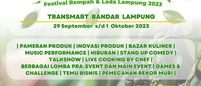 Festival Rempah Lampung Digelar 3 Hari, Ini Rangkaian Kegiatannya