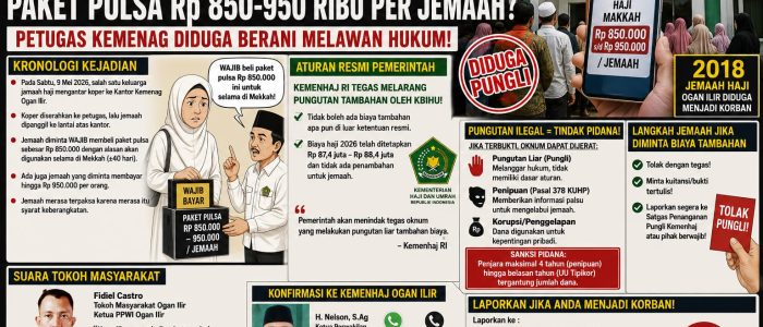 Diduga Ada Pungli Paket Pulsa Haji Rp850-950 Ribu per Jemaah, Kemenhaj Ogan Ilir Disorot