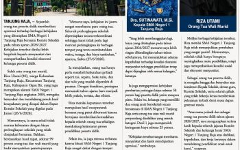 Permalink to Orang Tua Murid Apresiasi Kebijakan SMA Negeri 1 Tanjung Raja, Dinilai Semakin Peduli Kondisi Ekonomi Masyarakat