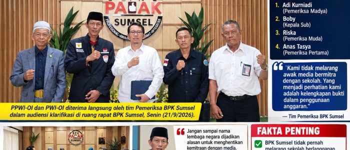 BPK Sumsel Bantah Larangan Langganan Media, PPWI-OI: Jangan Ada yang Berlindung di Balik Nama BPK BPK Sumsel Bantah Larangan Langganan Media, PPWI-OI: Jangan Ada yang Berlindung di Balik Nama BPK